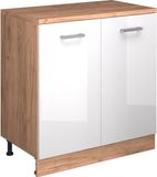 Vicco Keukenkast voor schuine wand R-Line, Wit Hoogglans, 80 cm