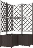 vidaXL Plantenbak - Bruin - 80 x 80 x 143 cm - Staal