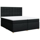 vidaXL Boxspringbed met matras, stof, zwart, 200x200 cm