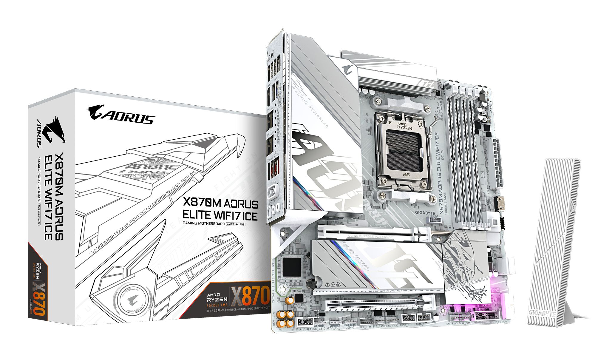 GIGABYTE X870M AORUS ELITE WIFI7 ICE AMD X870 Socket AM5 micro ATX