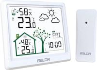 Merkloos / Sans marque Famanu Draadloos Weerstation met Digitale Klok en Alarm - Thermometer, Hygrometer en Barometer voor Binnen en Buiten