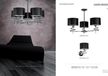 Chrome wandlamp met kristallen, zwarte lampenkap, model QUEEN 12-633