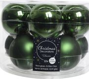 Decoris Kerstballen set - 10x stuks - donkergroen - glas - 6 cm - glans en mat - kerstversiering