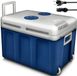 Tillvex glacière électrique 40 l avec roulettes, mini-réfrigérateur 230 V et 12 V, pour voiture, camping, refroidit et chauffe, mode ECO (bleu)