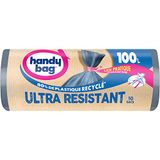 Handy Bag - Praktische vuilniszakken met binding, zeer robuust, 100 l x 10 zakken, lekvrije bodem, maximale waterdichtheid, praktische band bovenaan de zak, 100% gerecycled kunststof