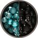 Bellatio Decorations Kerstballen mix - 74-delig - turquoise en zwart - 6 cm - kunststof