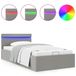 vidaXL Bedframe met opslag en LED stof lichtgrijs 100x200 cm