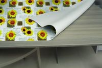 GEMITEX Tafelbescherming, gemaakt in Italië, antislip, schokbestendig, dubbelzijdig, zonnebloemen PF06, 140 x 140 cm