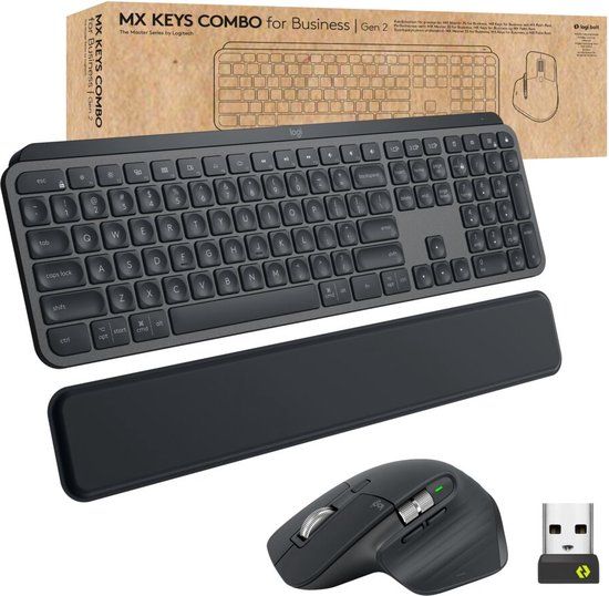 Logitech Master MX Keys Combo for Business Toetsenbord Inclusief Muis QWERTZ Zwitsers Grafiet
