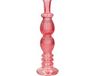 Merkloos Ideas4seasons Kaarsen kandelaar Florence - koraal rood glas - ribbel - D9 x H28 cm