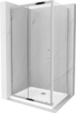 Mexen Apia cabine de douche coulissante 140 x 90 cm, transparent, chrome + receveur de douche plat
