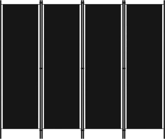 vidaXL Kamerscherm met 4 panelen 200x180 cm zwart