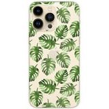 Apple iPhone 15 Pro Max Siliconen Hoesje - Feuilles de Monstera