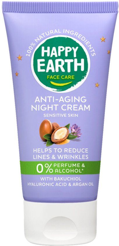 Happy Earth 100% Natuurlijke Anti-Age Nachtcrème - 50 ml
