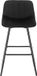 Tabouret de bar Deluxe Delia - Industriel - Noir - Velours - Avec dossier