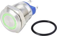 TRU COMPONENTS TC-10090900 GQ12-AF-10E/J/G/24V/S Vandalismebestendige drukschakelaar 48 V/DC 2 A 1x uit/(aan) Moment Groen IP67