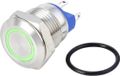 TRU COMPONENTS TC-10090900 GQ12-AF-10E/J/G/24V/S Vandalismebestendige drukschakelaar 48 V/DC 2 A 1x uit/(aan) Moment Groen IP67