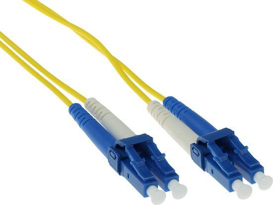 ACT LC-LC 9/125um OS1 Duplex Fiber Optic Cable - 25m - Yellow (RL9925)