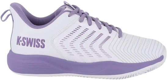 K-Swiss Ultrashot Light Clay Dames Tennisschoen - Wit/Paars - Gravel - Sportschoen - Maat 39.5