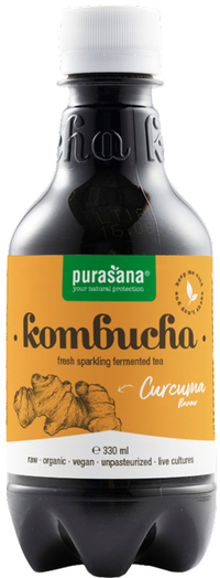 Purasana Kombucha Fresh Sparkling Fermented Tea Curcuma Flavour