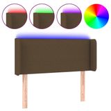 VidaXL Hoofdbord met LED Donkerbruin Stof 103x16x78/88 cm