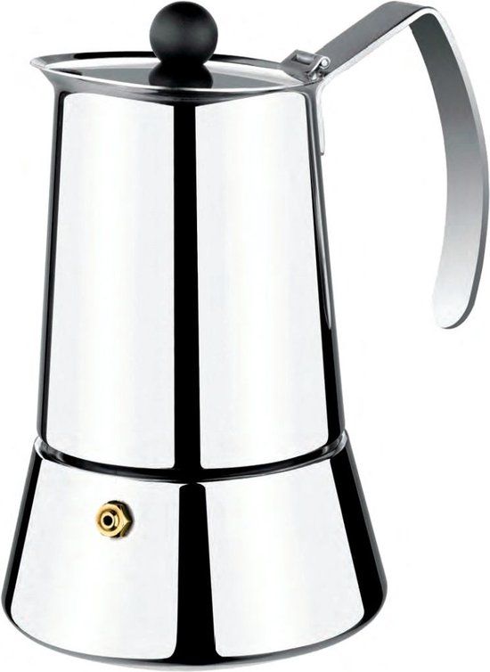 Monix Italiaanse Koffiepot M630006 Staal Zilver 6 Kopjes Roestvrij staal