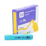 RAYLU PAPER Fluorescerende markeerstiften met afgeschuinde punt, verpakking met 10 markeerstiften met lijnbreedte van 2-5 mm, fluorescerende markers voor organisatie (pastelblauw)