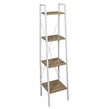 HOME DECO FACTORY HD7175 Etagère Meuble Rangement Industriel, Métal, Bois-Blanc, 34x27x70 cm