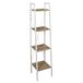 HOME DECO FACTORY HD7175 Etagère Meuble Rangement Industriel, Métal, Bois-Blanc, 34x27x70 cm