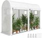 Outsunny Greenhouse-Stahl, PE-Kunststoff-300L x 100B x 200H cm-Weiß