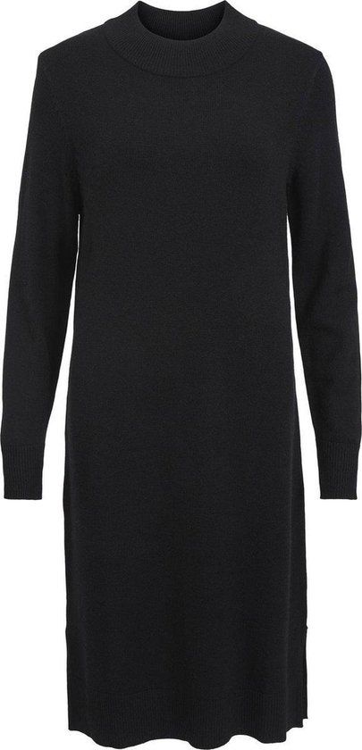 VILA VIRIL CREW NECK L/S MIDI DRESS - NOOS - Black - XS