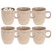 Siaki mokken set Heart - 6x - beige - 150 ml - koffie / thee - keramiek