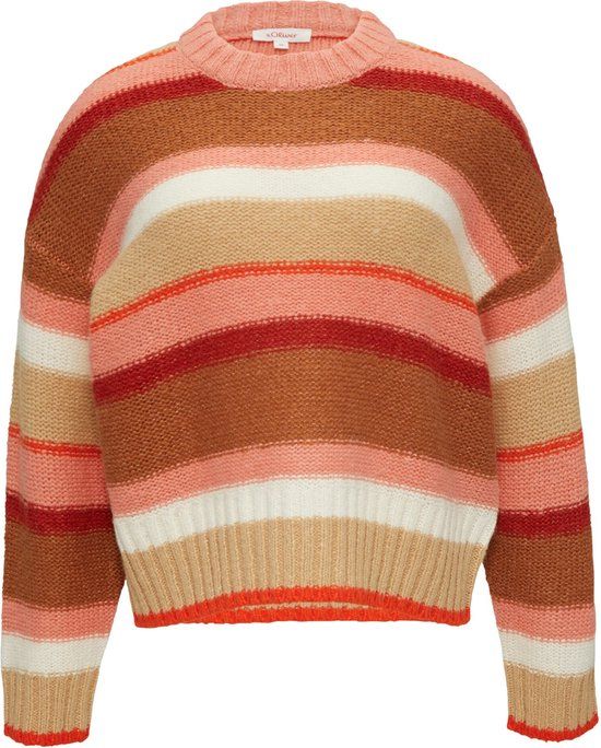s.Oliver Women's Pull - 33X0 RED - Size 34 - Cotton - Long Sleeve - Round Neck