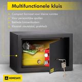HomeSafe 62HV20KK kluis - Zwart - 1,5 mm stalen wand - 2 sleutels incl.