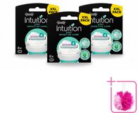 Wilkinson Intuition 3 x Lames de recharge - 2 en 1 Sensitive Care - Pour peau sensible - 6 lames