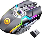 Elementkey DML4 Draadloze USB 2.4Ghz Gaming Muis met RGB verlichting- Stille Ergonomische muis met metalen scroller - Grijs