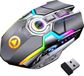 Elementkey DML4 Draadloze USB 2.4Ghz Gaming Muis met RGB verlichting- Stille Ergonomische muis met metalen scroller - Grijs
