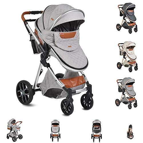 Moni Alma Kinderwagen Sportstoel Draagtas Cabrio Luiertas Omkeerbaar, Kleur: Lichtgrijs