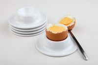 APS Eierdopjes - Melamine Eierdop Houder voor Ontbijt - Stapelbaar - Wit - 4 stuks