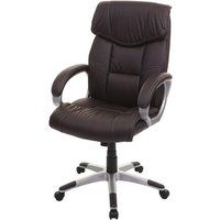Bureaustoel HWC-A71, directiedraaistoel, kunstleer ~ koffiebruin