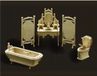 T & F creations Poppenhuis Badkamer Meubeltjes Hout Bruin