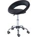 Tabouret pivotant de travail réglable en hauteur, chaise de bureau, PU + métal, noir, 50 x 54 x (66-78) cm