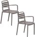 Garden Impressions Moos tuinstoel taupe - 2 stuks