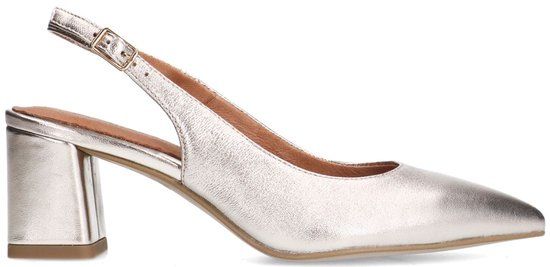 No Stress Dames Goudkleurige Leren Slingbacks Maat 38