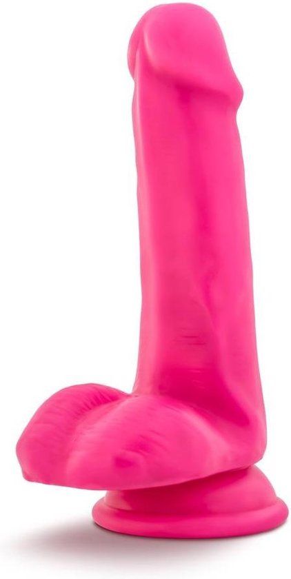 Blush Novelties Blush Neon dildo met scrotum 15 cm dual density - Roze