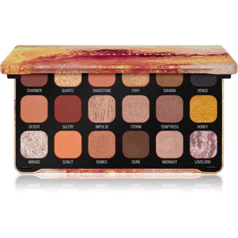 Revolution Beauty, Forever Flawless Oogschaduw Palet, 18 Gepigmenteerde Matte & Glanzende Kleuren, Vegan & Dierproefvrij, Brons