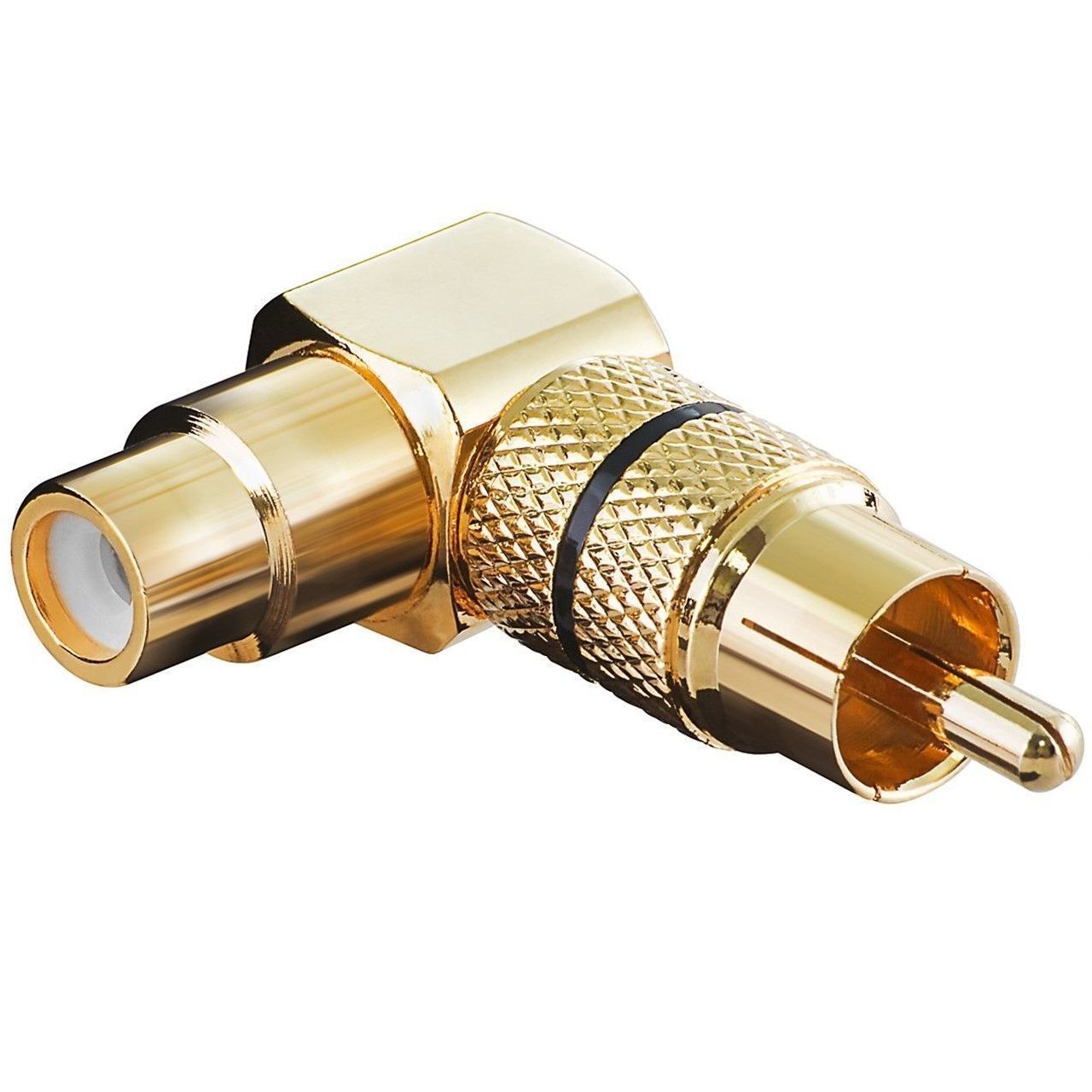 Goobay Tulp haakse audio adapter - zwart / verguld metaal