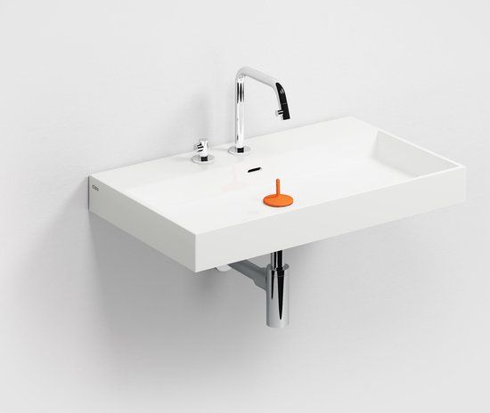 Clou Wash Me wastafel 70x42cm - Mineraalsteen - Wit - Zonder kraangat