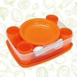 Cosmoplast Picknickservieset voor 4 personen - 25 stuks - herbruikbaar, onbreekbaar - Kamperen en feestjes - 100% Made in Italy - 0% BPA
