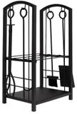Verk 27138: Houtopslag en gereedschapskist voor de open haard, 30x40x74 cm, zwart